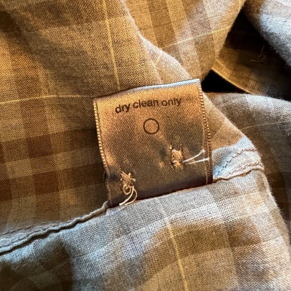 John Varvatos Grey Plaid Button Front Shirt - Picture 4 of 5